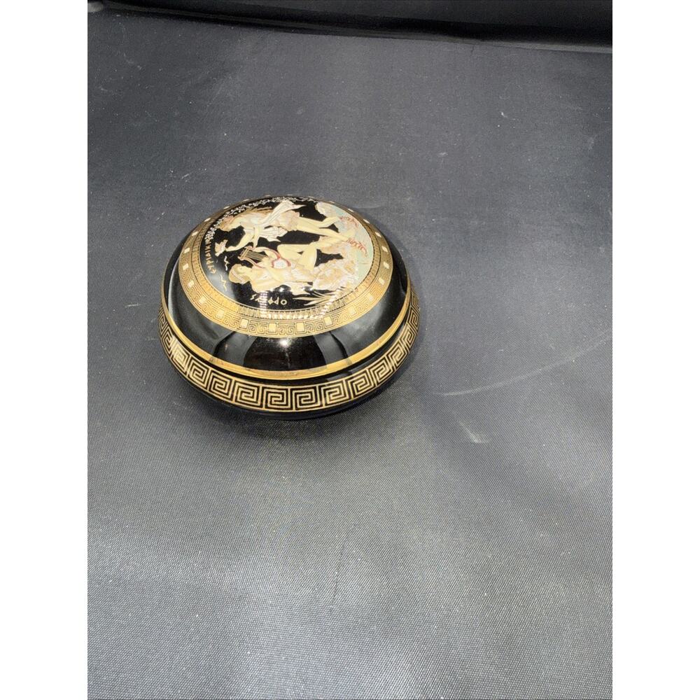 Fakiolas Greek Trinket Box - Handmade in Greece, 24K gold, scratch on bottom